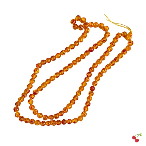 Yellow Amber Marble Long Necklace - Picture 1 of 3